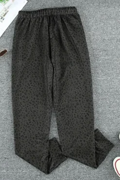 New Dear-Lover Breezy Leopard Joggers Black
