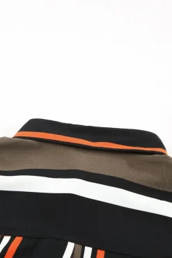 Online Dear-Lover Brown Striped Modern Women Shirt Black