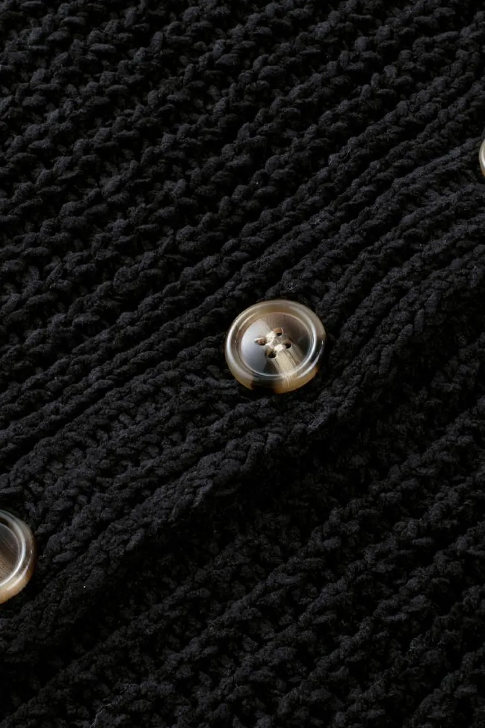 Outlet Dear-Lover Buttoned Front Drop Shoulder Knitted Cardigan Black
