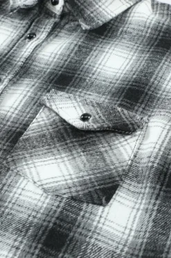 Sale Dear-Lover Buttons Pocketed Plaid Shacket Black