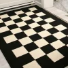 Clearance Dear-Lover Checker Print Non-Slip Thick Home Carpet Black