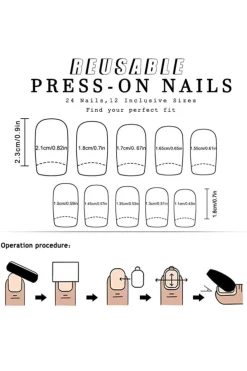 Online Dear-Lover Checkerboard Pattern Resin Square Nail Sticker Set Black