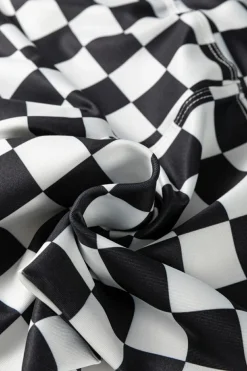 Online Dear-Lover Checkered Pattern High Waist Skinny Leggings Black