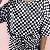 Best Dear-Lover Checkered Top and Short Casual 2pcs Set Black