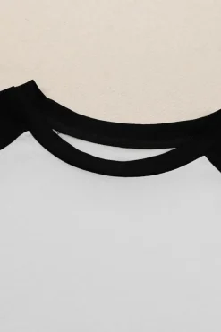 Discount Dear-Lover Color Block Raglan Sleeve Pullover Top Black