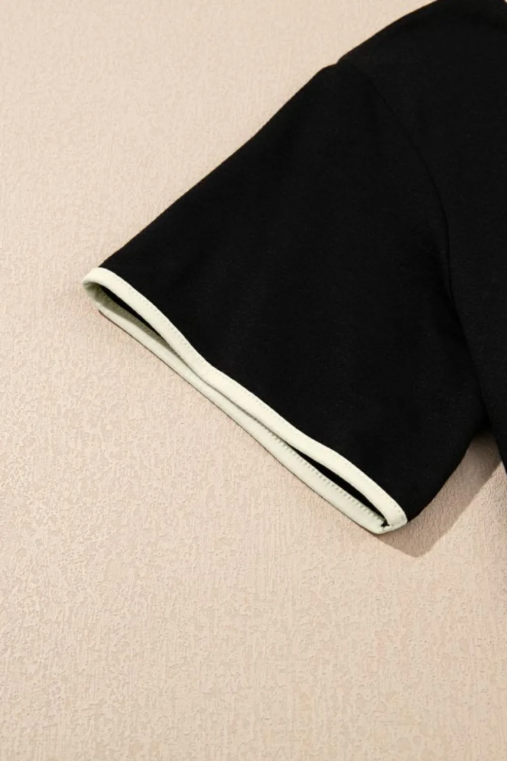 Hot Dear-Lover Colorblock Edge Drop Shoulder T Shirt and Skort 2Pcs Set Black