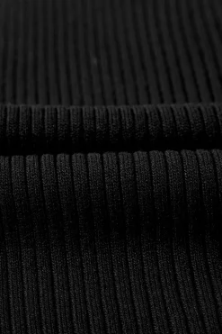 Clearance Dear-Lover Colorblock Edge Ribbed Knit U Neck Tank Top Black