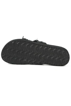 Outlet Dear-Lover Colorblock Plaid Canvas Cross Strap Slippers Black
