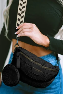 Discount Dear-Lover Colorblock Strap Chain Shoulder Bag With Coin Purse Black