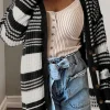 Online Dear-Lover Colorblock Textured Knit Buttoned Cardigan Black