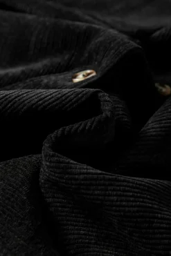 Online Dear-Lover Corduroy Flap Pocket Button Up Shacket Black