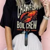 Clearance Dear-Lover CRAWFISH BOIL CREW Graphic Casual T Shirt Black