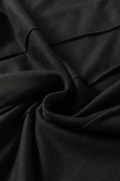 Online Dear-Lover Crew Neck Pleated Tank Top Black