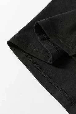 Online Dear-Lover Crew Neck Pleated Tank Top Black