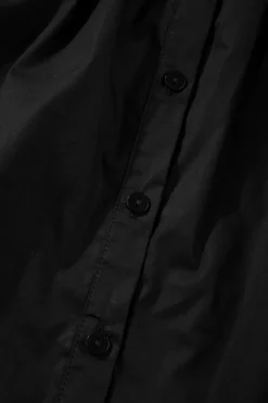 Fashion Dear-Lover Crisp Puff Sleeve Loose Shirt Black
