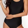 Best Dear-Lover Criss Cross Back One Piece Swimsuit Black