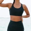 Fashion Dear-Lover Crossover Bikini Tank and Skort Swimwear Black