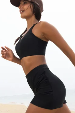 Fashion Dear-Lover Crossover Bikini Tank and Skort Swimwear Black