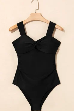 Discount Dear-Lover Cut out Twist Bowknot Backless One Piece Swimsuit Black