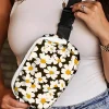New Dear-Lover Daisy Printed Buckle Strap Crossbody Bag Black