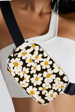 New Dear-Lover Daisy Printed Buckle Strap Crossbody Bag Black