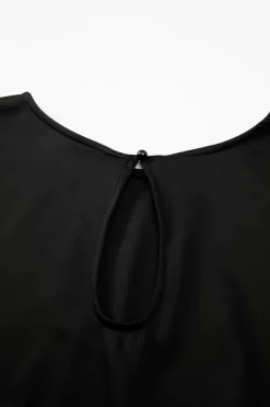 Online Dear-Lover Dolman Sleeve Belted Straight Leg Jumpsuit Black