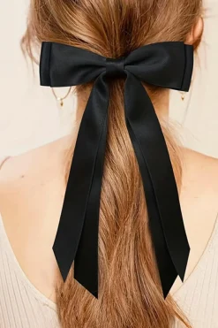 Fashion Dear-Lover Double Bow Knot Alligator Hair Clip Black