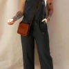 Online Dear-Lover Drawstring Buttoned Straps Cropped Overall Black