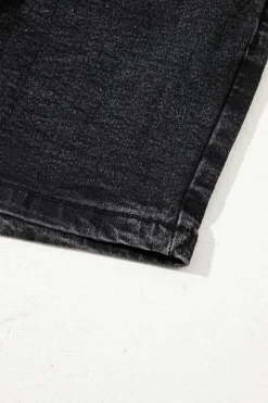 Discount Dear-Lover Drawstring High Waist Casual Denim Shorts with Pockets Black