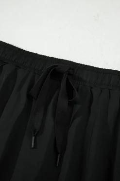 Fashion Dear-Lover Drawstring High Waist Lined Tennis Skorts Black