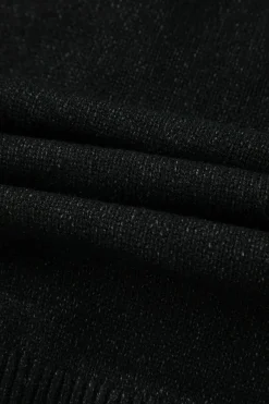 Hot Dear-Lover Drawstring Hooded Button Up Drop Shoulder Sweater Cardigan Black