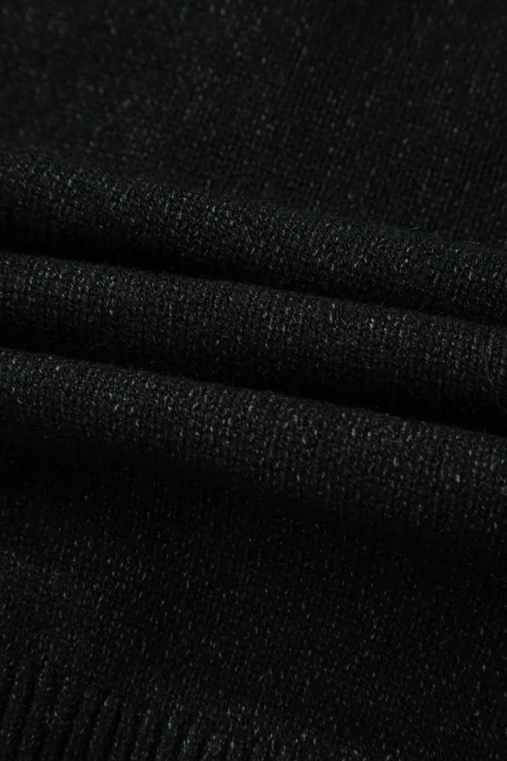 Hot Dear-Lover Drawstring Hooded Button Up Drop Shoulder Sweater Cardigan Black