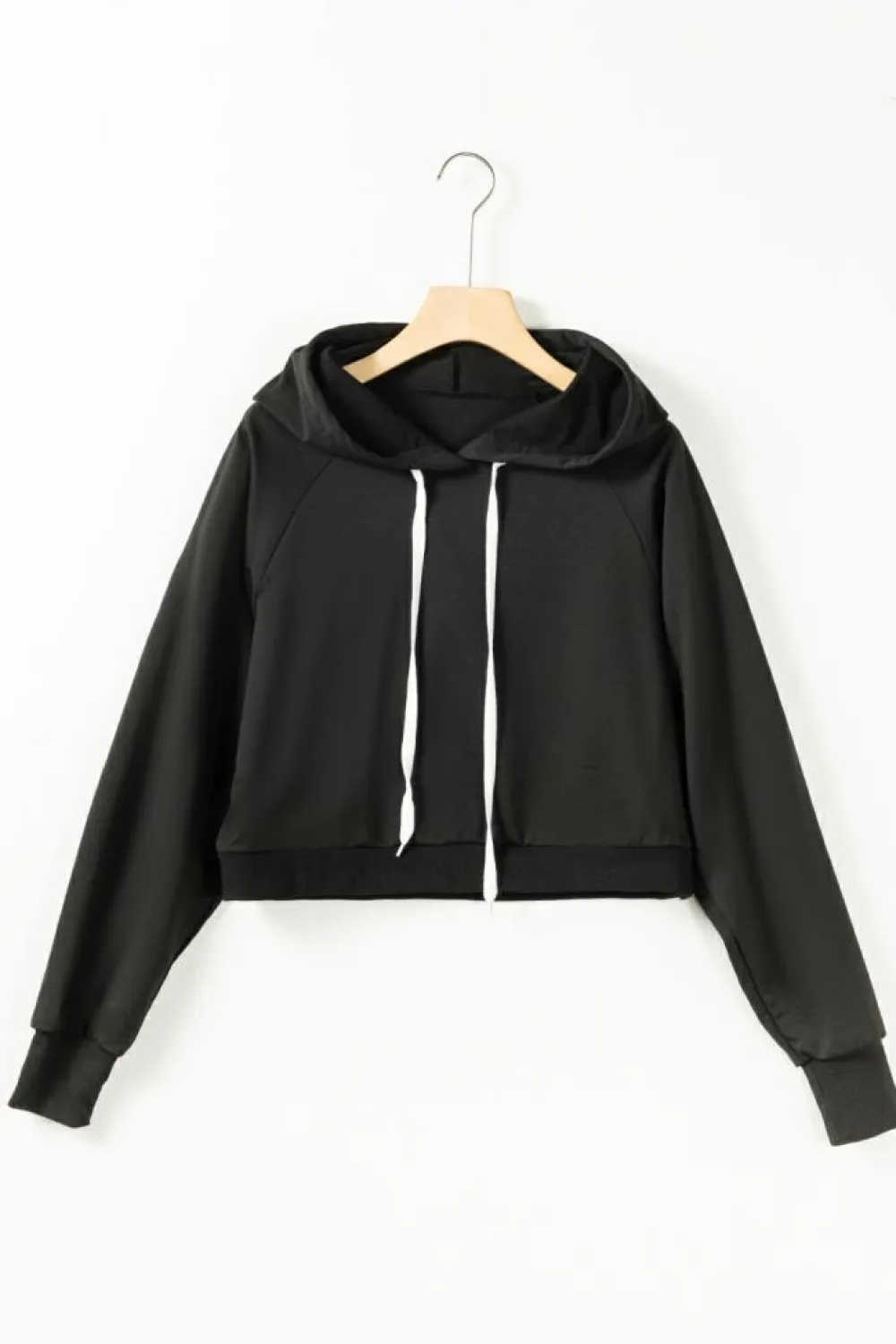 Discount Dear-Lover Drawstring Hoodie and High Waist Pants Lounge Set Black