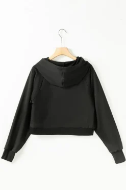 Discount Dear-Lover Drawstring Hoodie and High Waist Pants Lounge Set Black