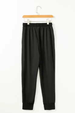 Discount Dear-Lover Drawstring Hoodie and High Waist Pants Lounge Set Black