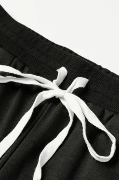 Discount Dear-Lover Drawstring Hoodie and High Waist Pants Lounge Set Black