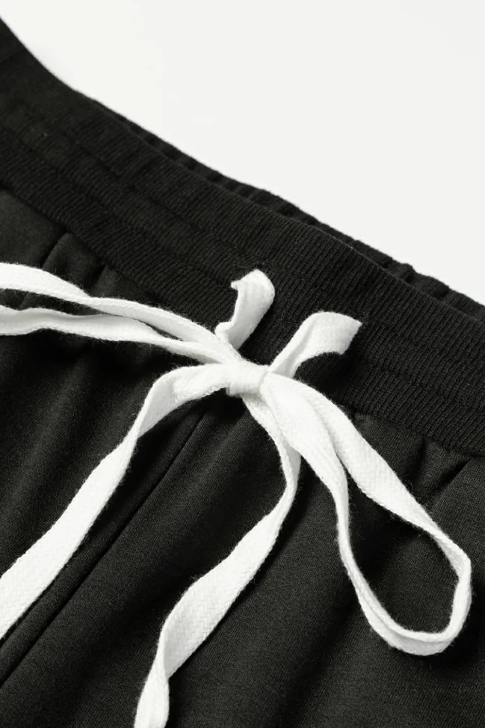 Discount Dear-Lover Drawstring Hoodie and High Waist Pants Lounge Set Black