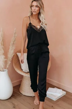 Sale Dear-Lover Drawstring Pocketed Cropped Jogger Pants Black