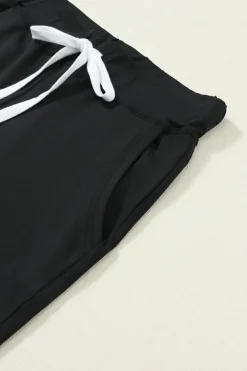 New Dear-Lover Drawstring Waist Pocketed Joggers Black