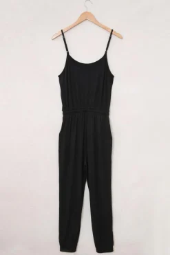New Dear-Lover Drawstring Waist Spaghetti Straps Jumpsuit Black