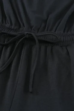 New Dear-Lover Drawstring Waist Spaghetti Straps Jumpsuit Black