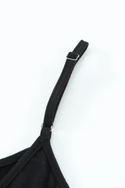 New Dear-Lover Drawstring Waist Spaghetti Straps Jumpsuit Black
