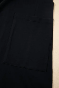 New Dear-Lover Drawstring Wide Leg Cargo Pockets Sleeveless Jumpsuit Black