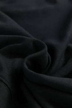 Sale Dear-Lover Drop Shoulder Crisscross Stitching Pocketed Loose Sweatshirt Black