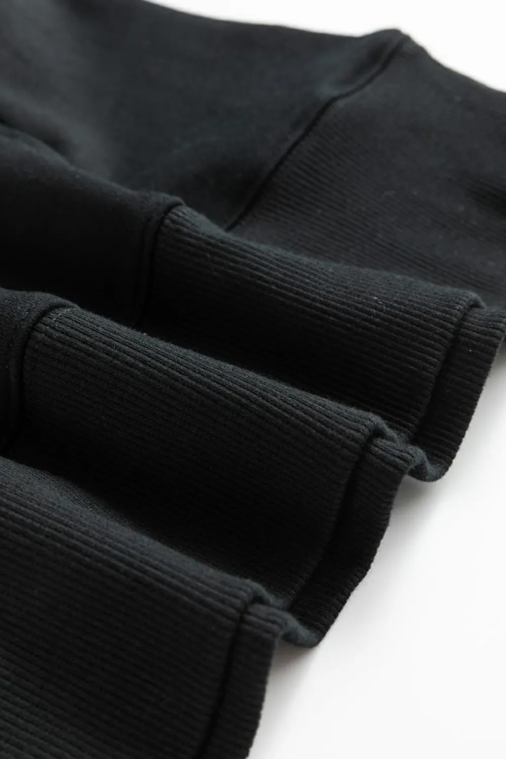 Sale Dear-Lover Drop Shoulder Crisscross Stitching Pocketed Loose Sweatshirt Black