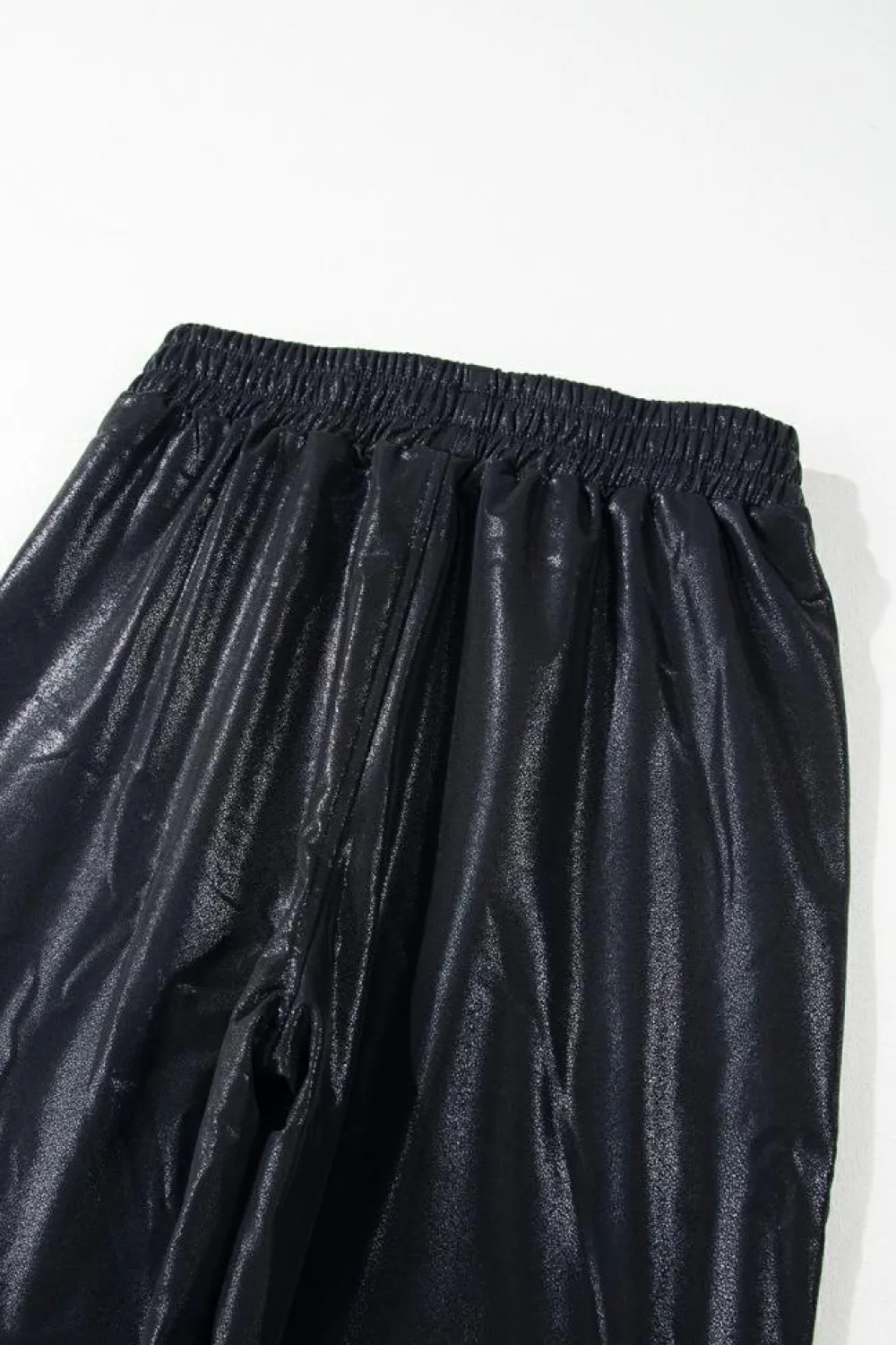 Sale Dear-Lover Elastic Waist Pocketed Pebble Joggers Black
