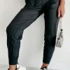Outlet Dear-Lover Exposed Seam High Waist Pocketed Joggers Black