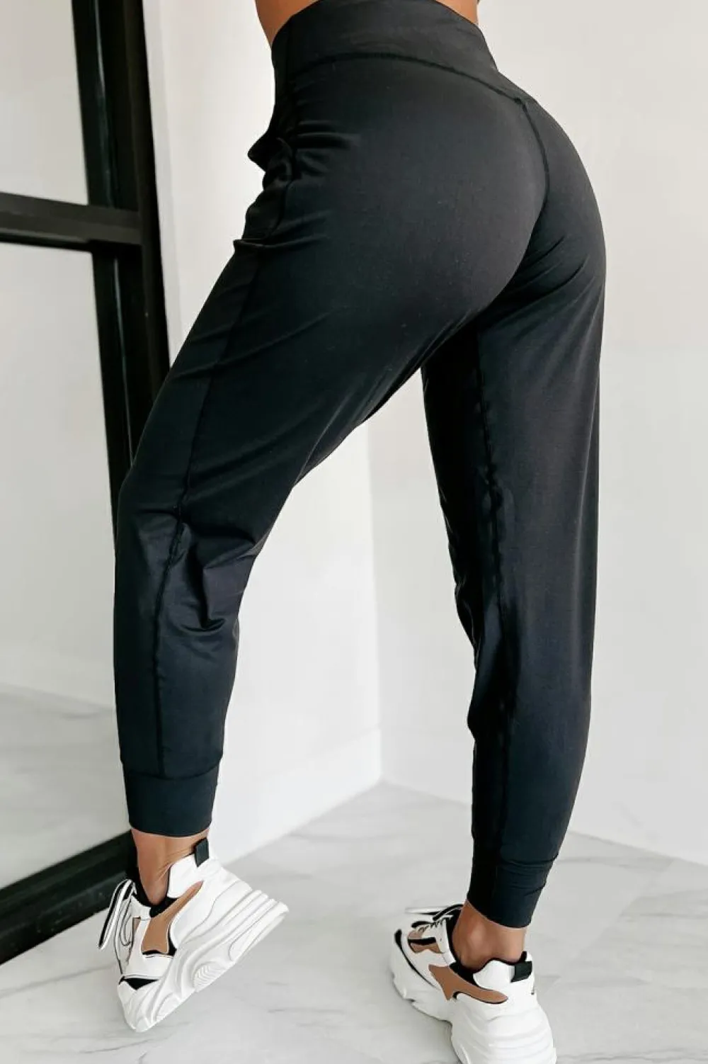 Outlet Dear-Lover Exposed Seam High Waist Pocketed Joggers Black