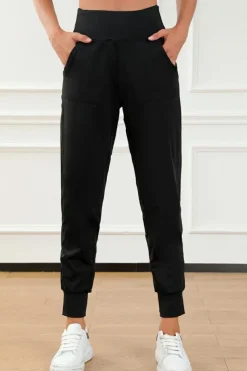 Outlet Dear-Lover Exposed Seam High Waist Pocketed Joggers Black