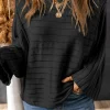 Online Dear-Lover Exposed Seam Ribbed Knit Dolman Top Black